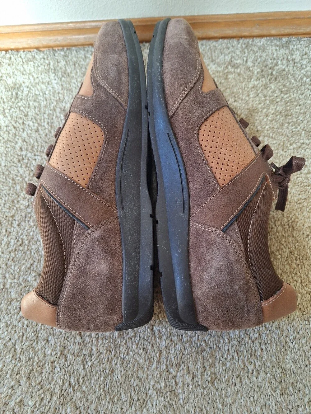 Geox U Adrien Leather Suede Breathable Casual Sneakers Brown Mens 9